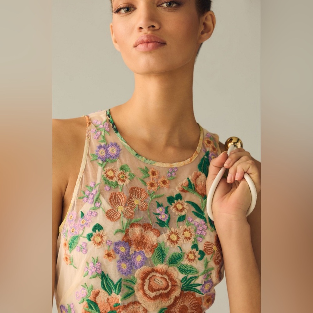 Anthropologie Floral A-Line Maxi Dress - Picture 3 of 9